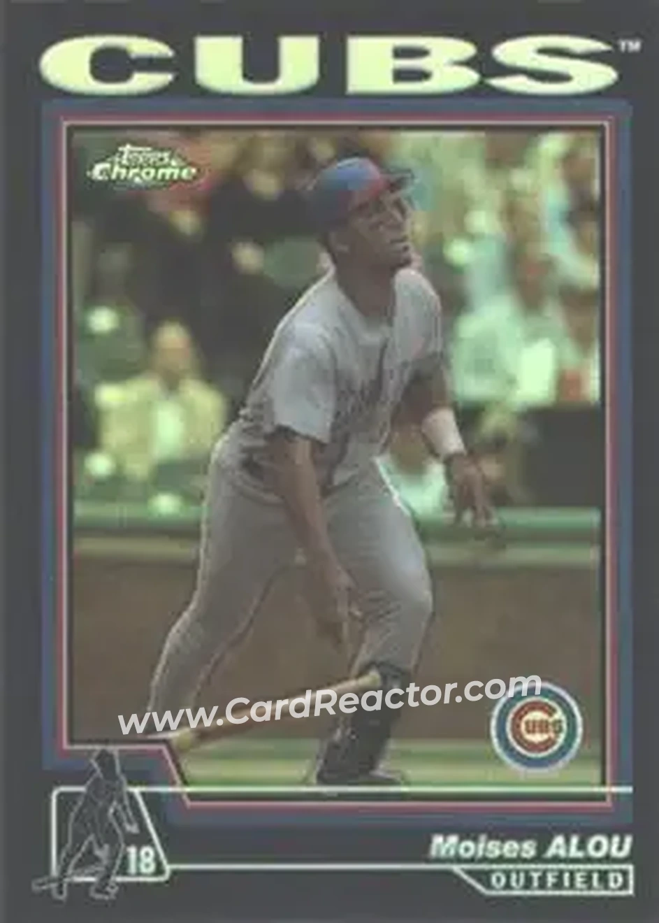 2004 Topps Chrome - Black Refractors #6 - Moises Alou - Chicago Cubs - Front