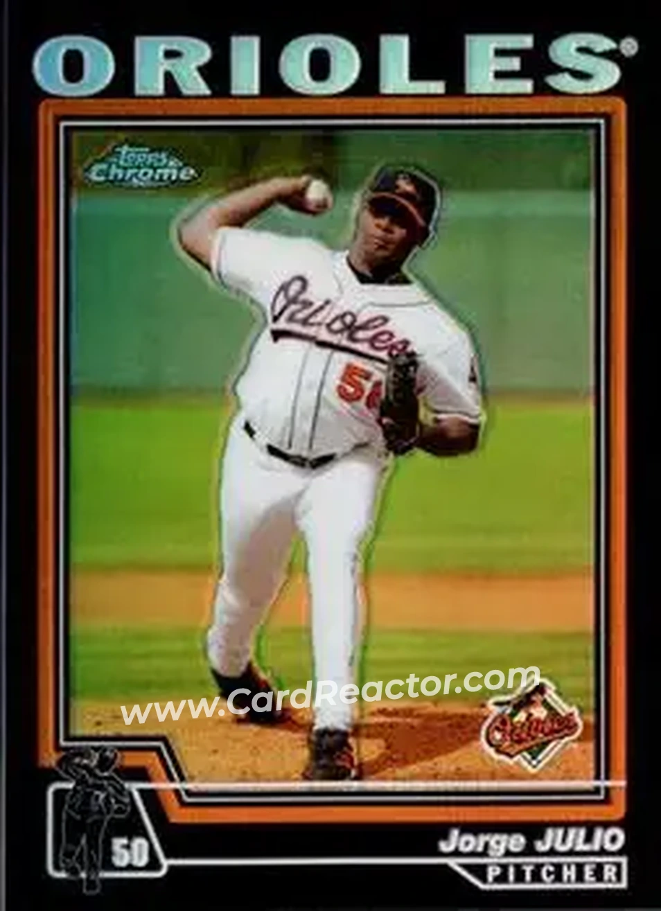 2004 Topps Chrome - Black Refractors #7 - Jorge Julio - Baltimore Orioles - Front