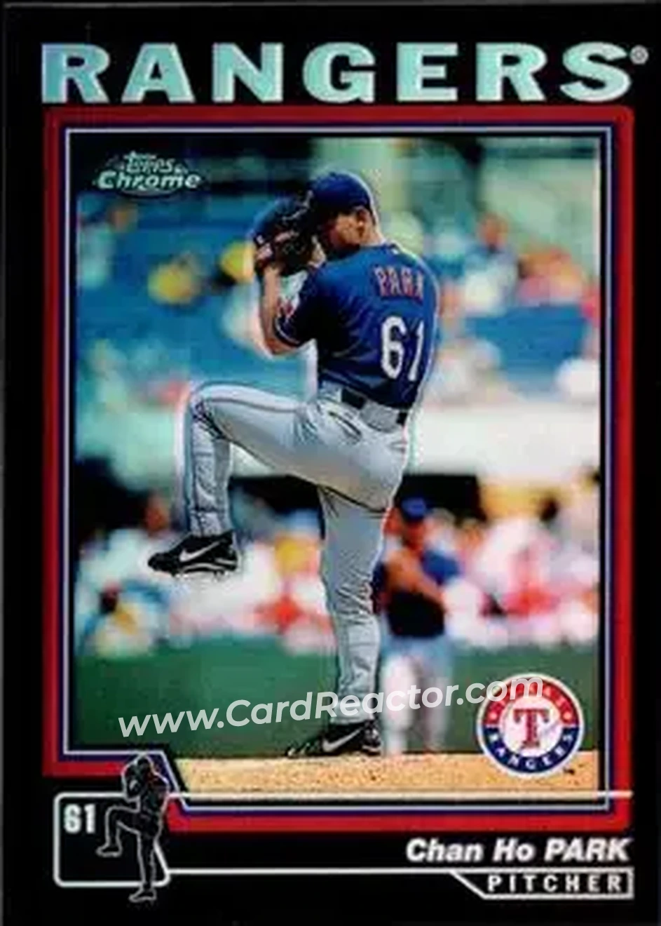 2004 Topps Chrome - Black Refractors #9 - Chan Ho Park - Texas Rangers - Front