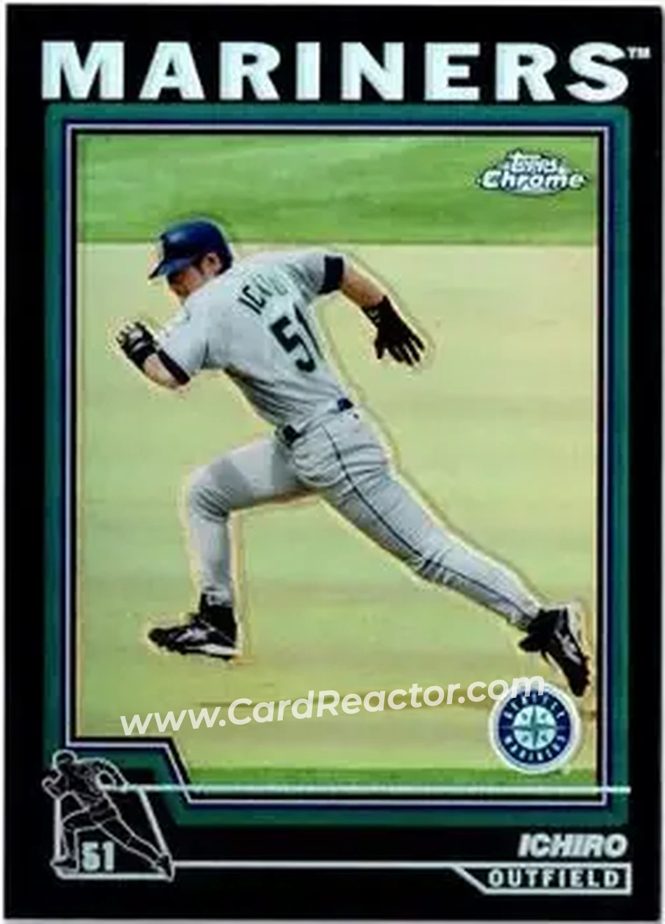 2004 Topps Chrome - Black Refractors #10 - Ichiro - Seattle Mariners - Front