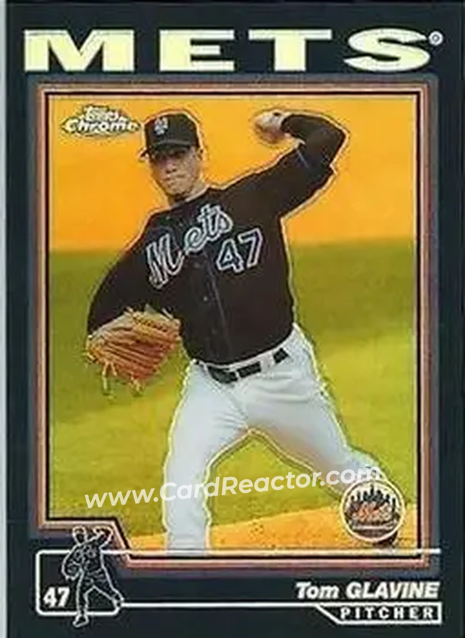 2004 Topps Chrome - Black Refractors #13 - Tom Glavine - New York Mets - Front