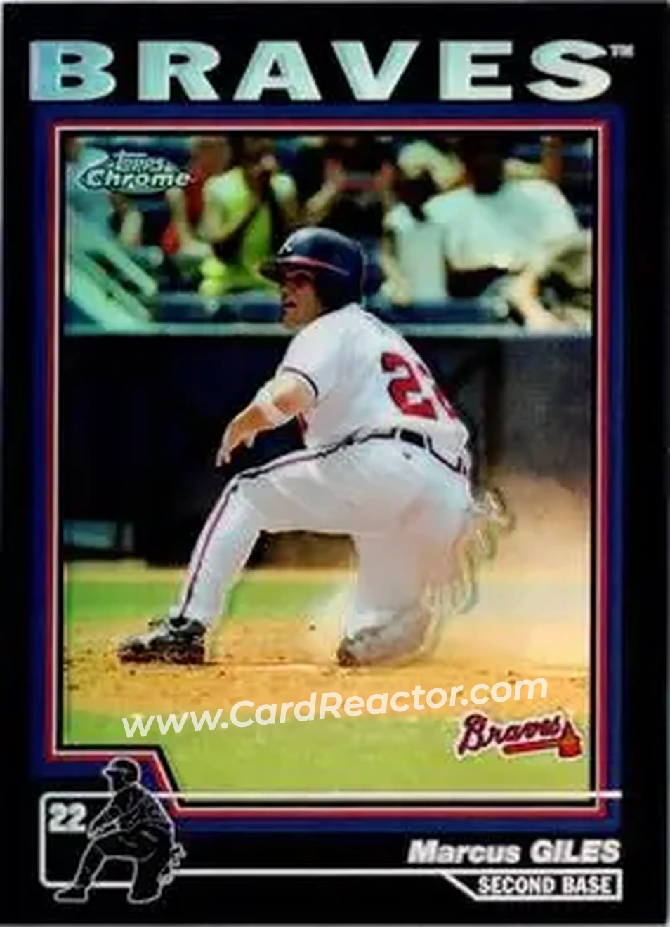 2004 Topps Chrome - Black Refractors #15 - Marcus Giles - Atlanta Braves - Front