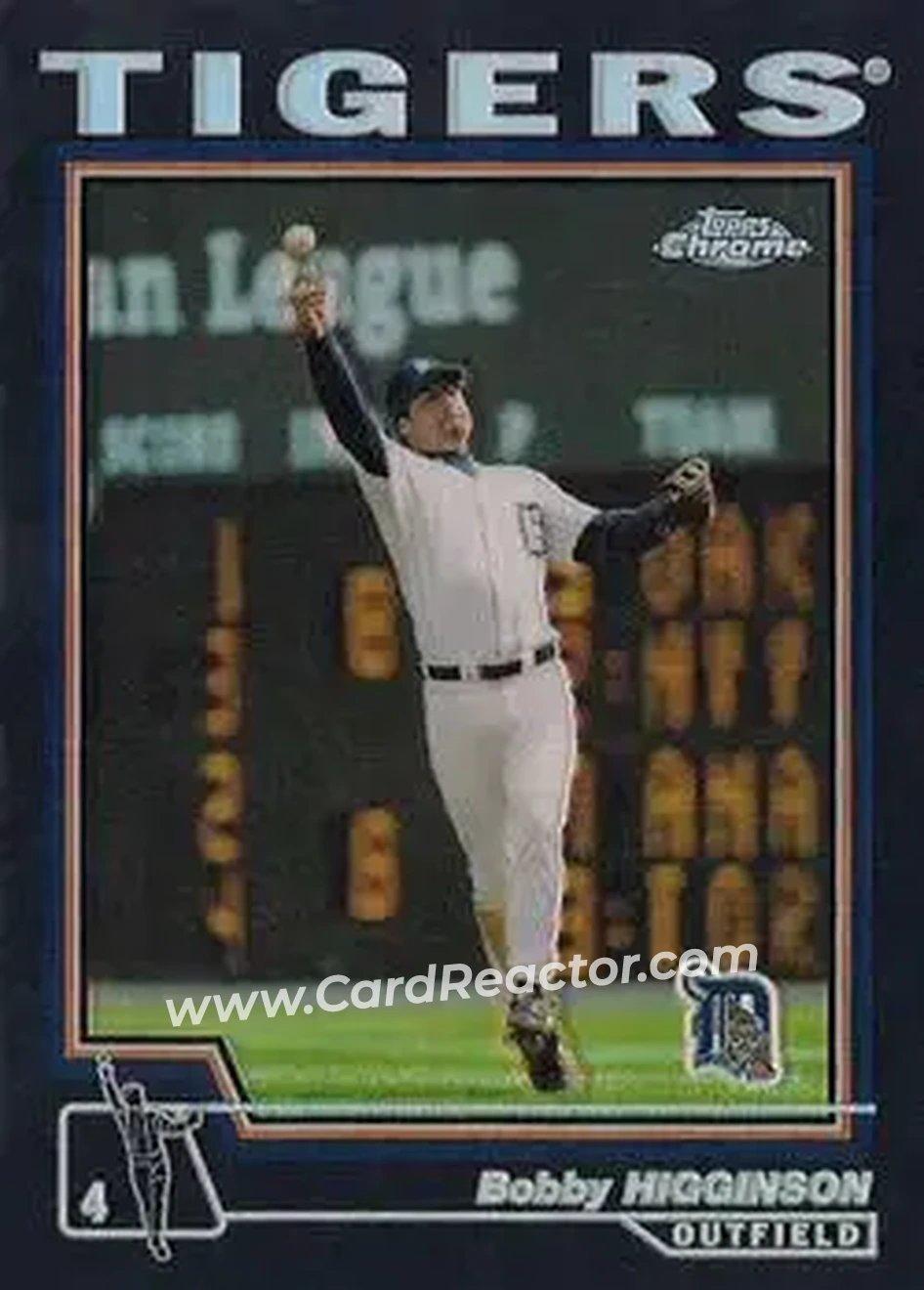 2004 Topps Chrome - Black Refractors #24 - Bobby Higginson - Detroit Tigers - Front