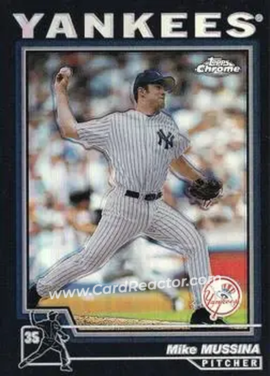 2004 Topps Chrome - Black Refractors #27 - Mike Mussina - New York Yankees - Front