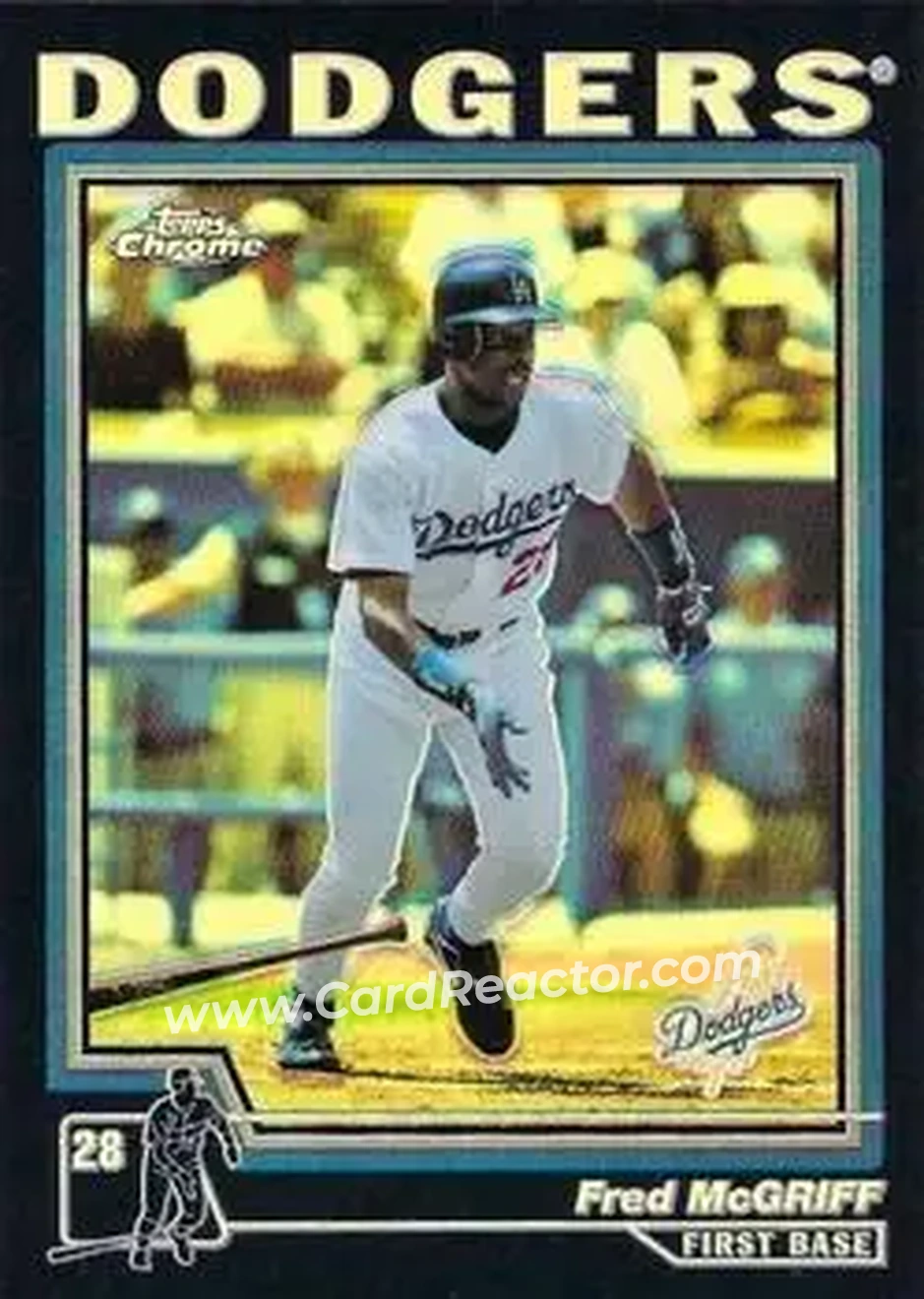 2004 Topps Chrome - Black Refractors #28 - Fred McGriff - Los Angeles Dodgers - Front