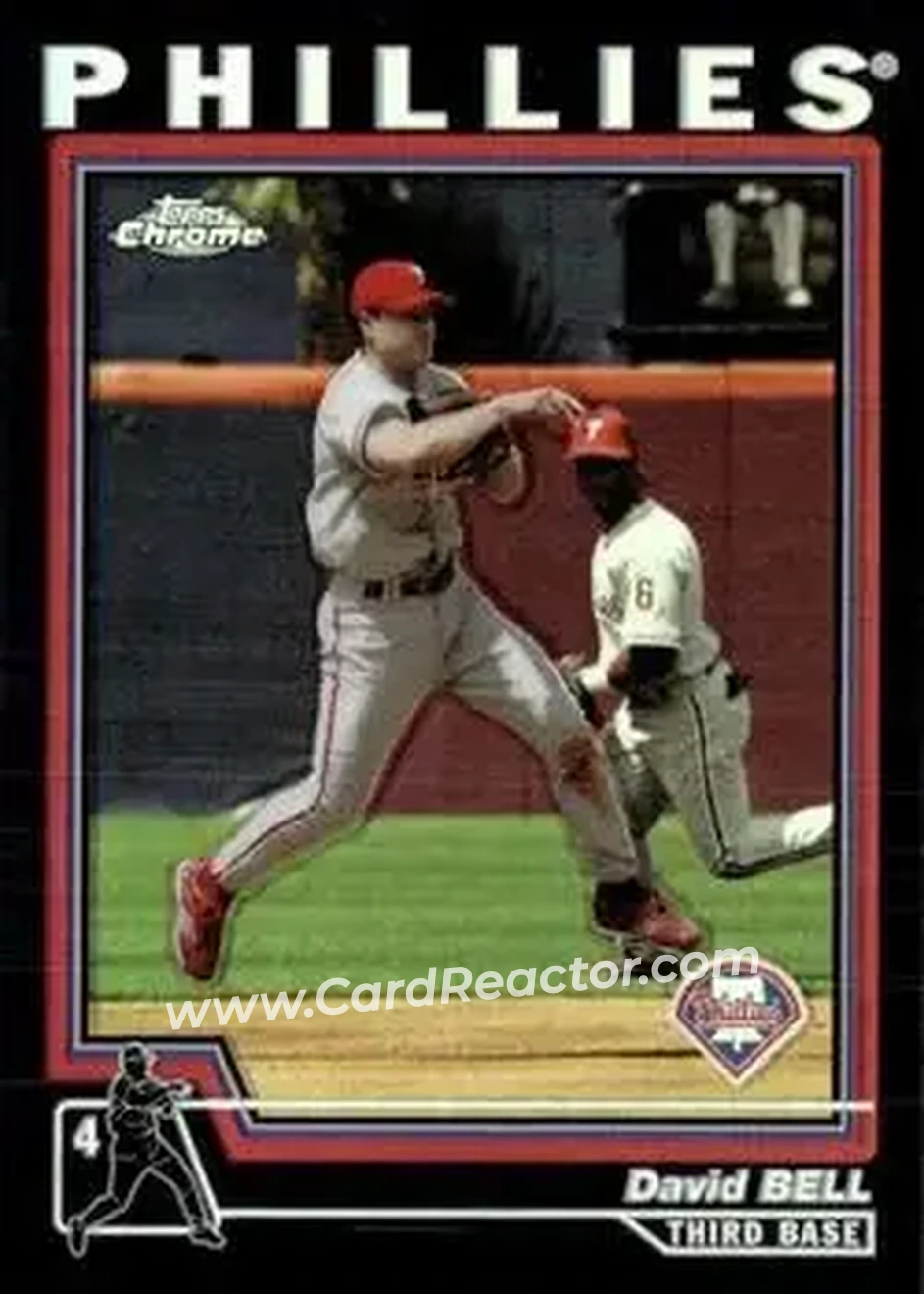 2004 Topps Chrome - Black Refractors #35 - David Bell - Philadelphia Phillies - Front