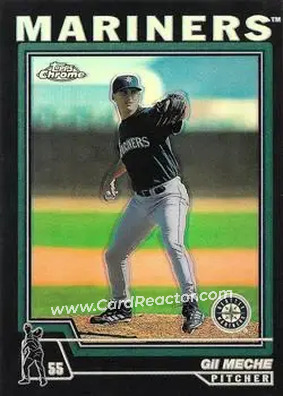 2004 Topps Chrome - Black Refractors #39 - Gil Meche - Seattle Mariners - Front