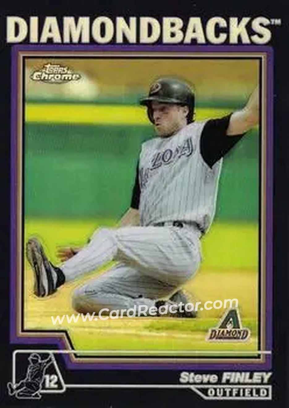 2004 Topps Chrome - Black Refractors #44 - Steve Finley - Arizona Diamondbacks - Front