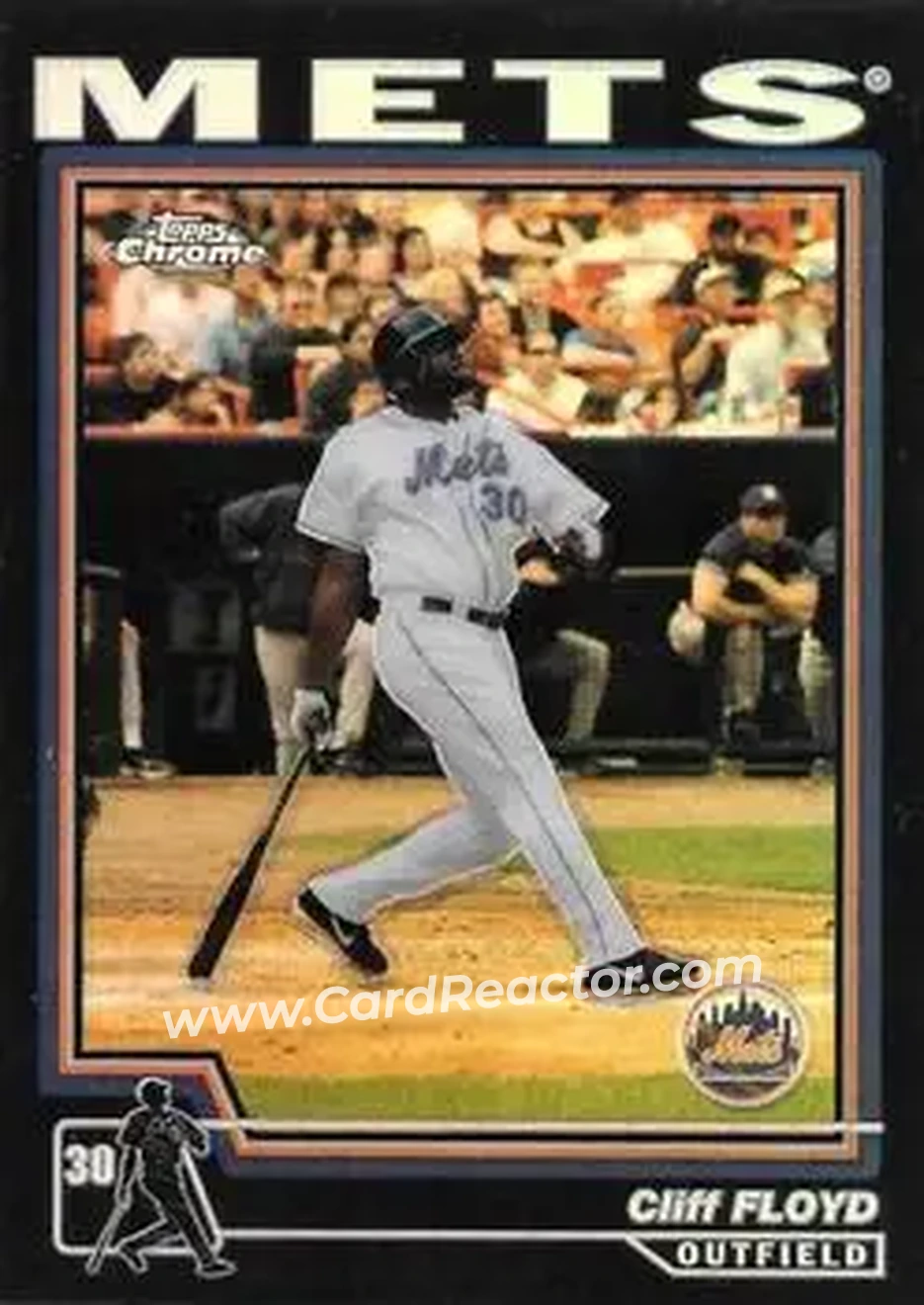 2004 Topps Chrome - Black Refractors #66 - Cliff Floyd - New York Mets - Front