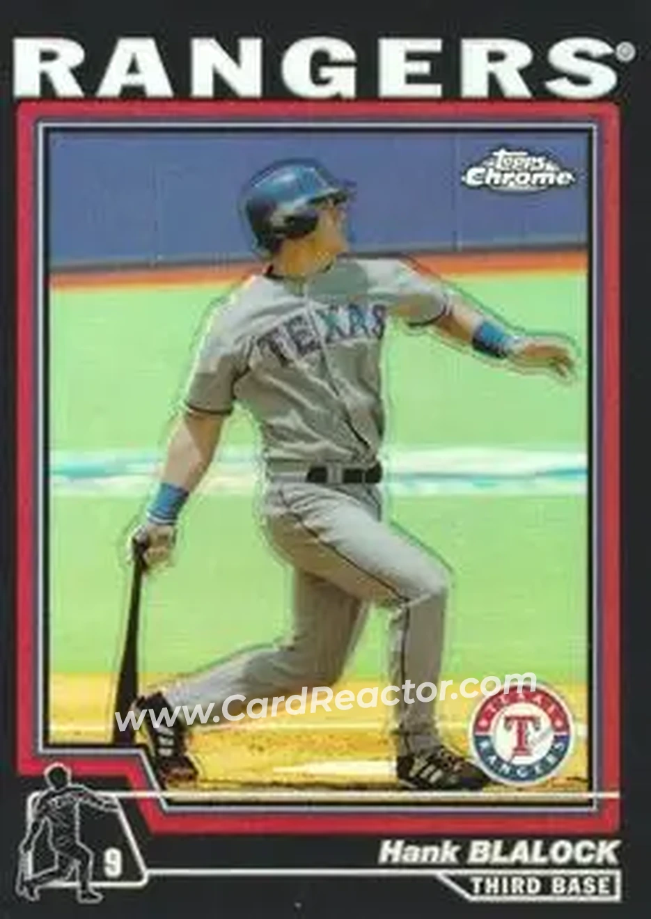 2004 Topps Chrome - Black Refractors #75 - Hank Blalock - Texas Rangers - Front