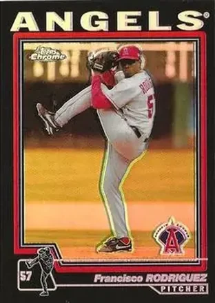 2004 Topps Chrome - Black Refractors #77 - Francisco Rodriguez - Anaheim Angels