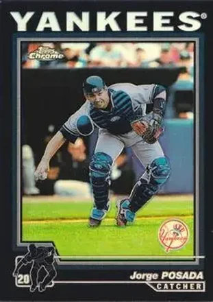 2004 Topps Chrome - Black Refractors #98 - Jorge Posada - New York Yankees