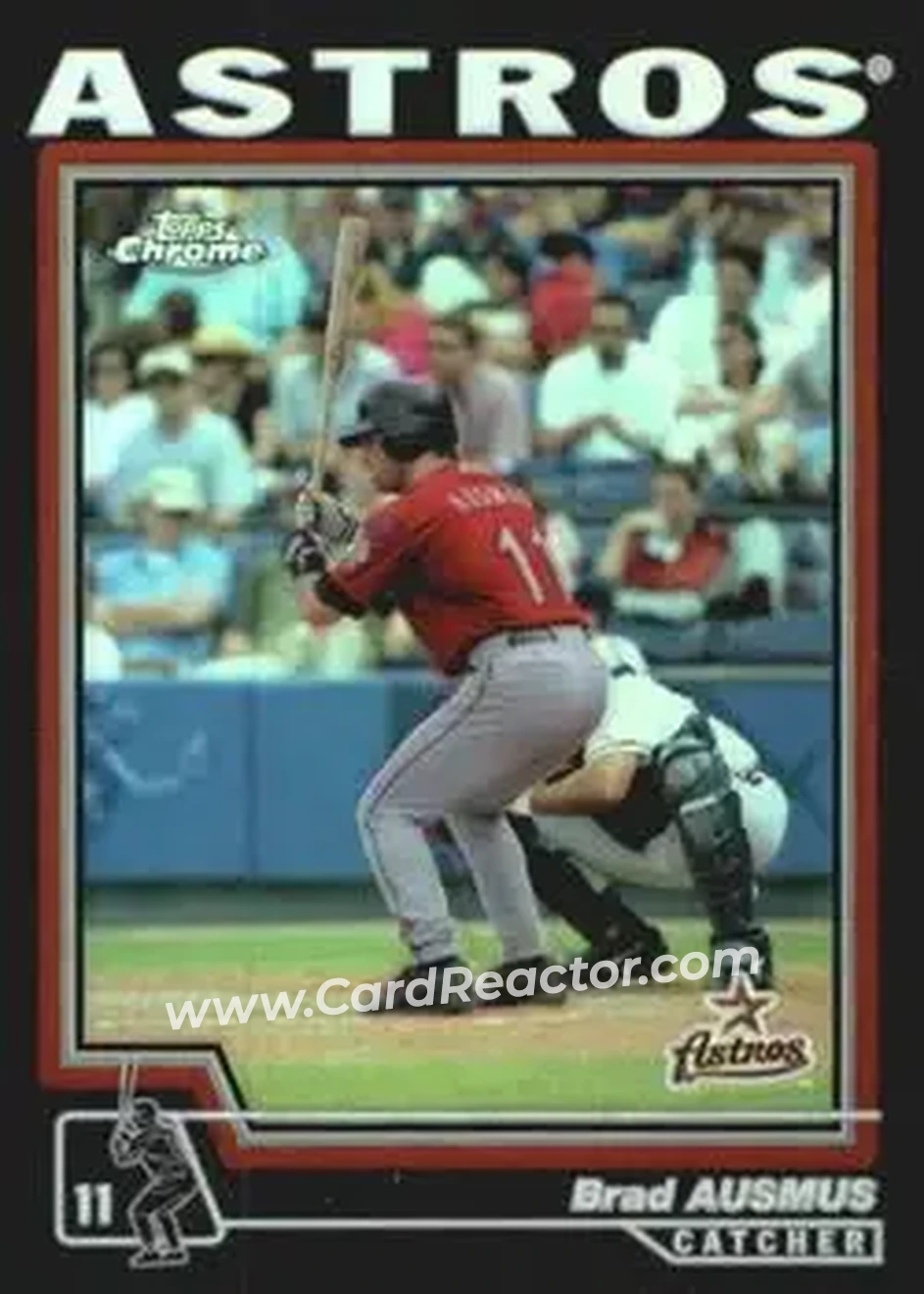 2004 Topps Chrome - Black Refractors #102 - Brad Ausmus - Houston Astros - Front