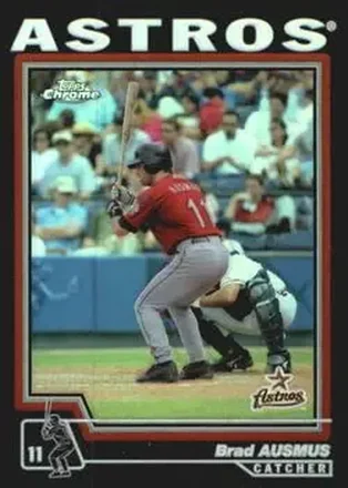 2004 Topps Chrome - Black Refractors #102 - Brad Ausmus - Houston Astros