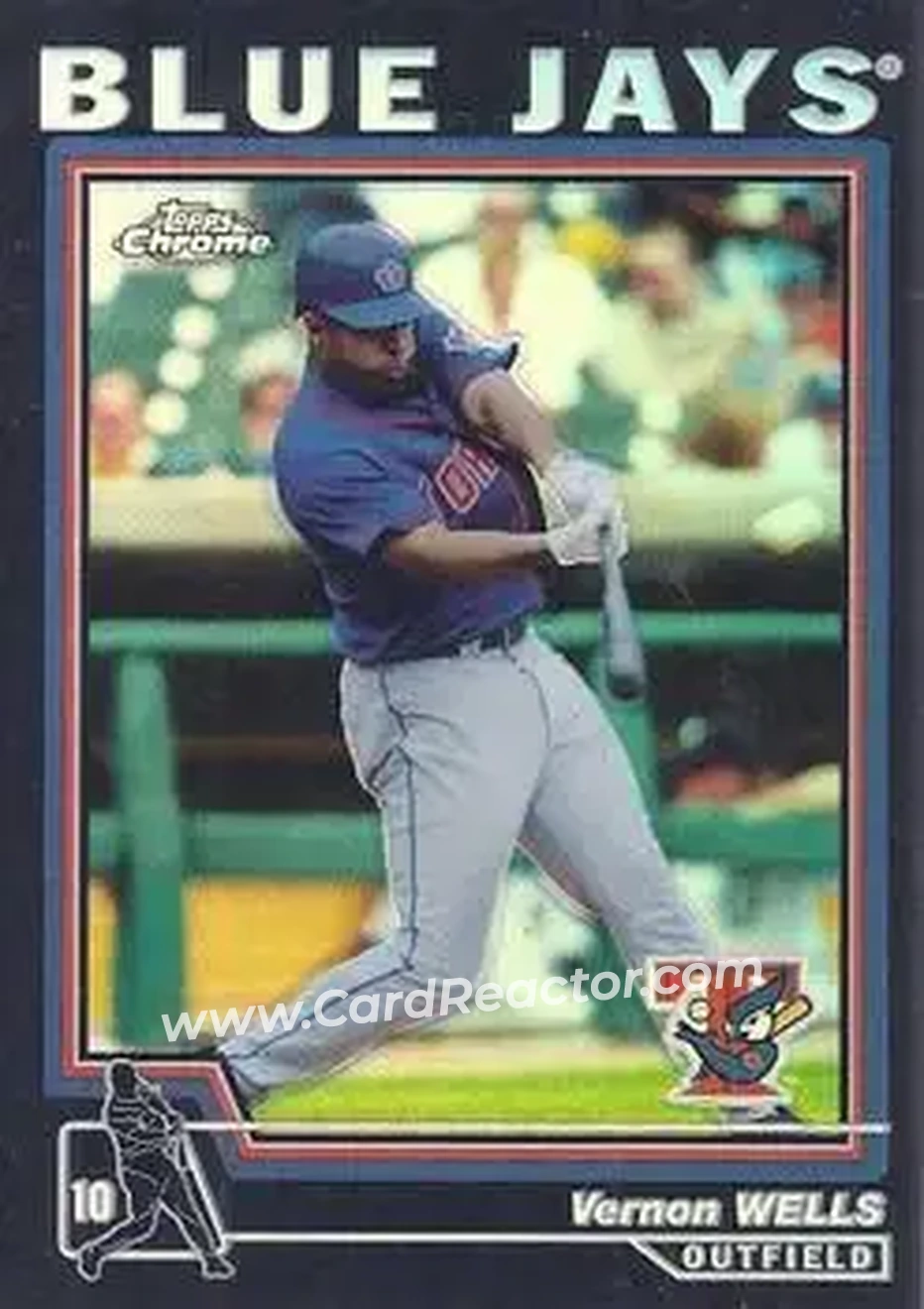 2004 Topps Chrome - Black Refractors #120 - Vernon Wells - Toronto Blue Jays - Front