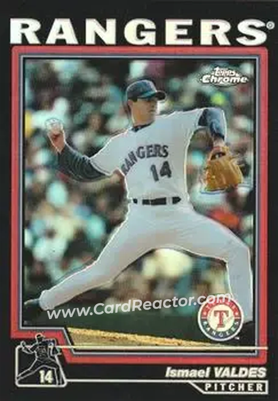 2004 Topps Chrome - Black Refractors #123 - Ismael Valdez - Texas Rangers - Front