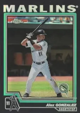 2004 Topps Chrome - Black Refractors #144 - Alex Gonzalez - Florida Marlins