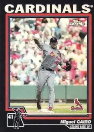 2004 Topps Chrome - Black Refractors #157 - Miguel Cairo - St. Louis Cardinals