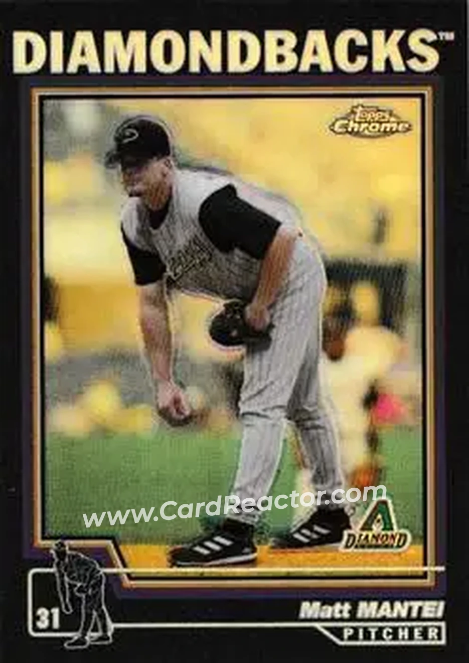 2004 Topps Chrome - Black Refractors #162 - Matt Mantei - Arizona Diamondbacks - Front