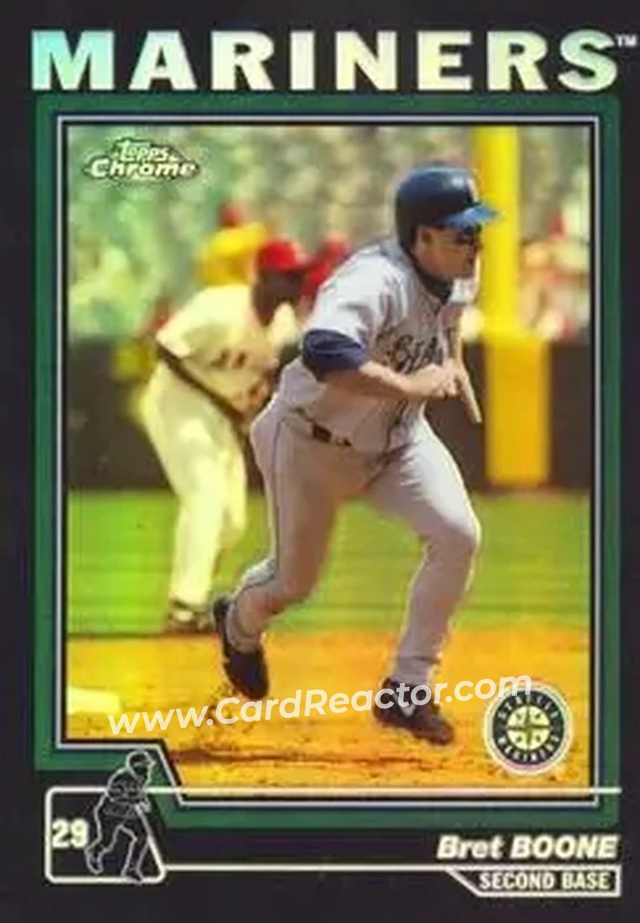 2004 Topps Chrome - Black Refractors #185 - Bret Boone - Seattle Mariners - Front