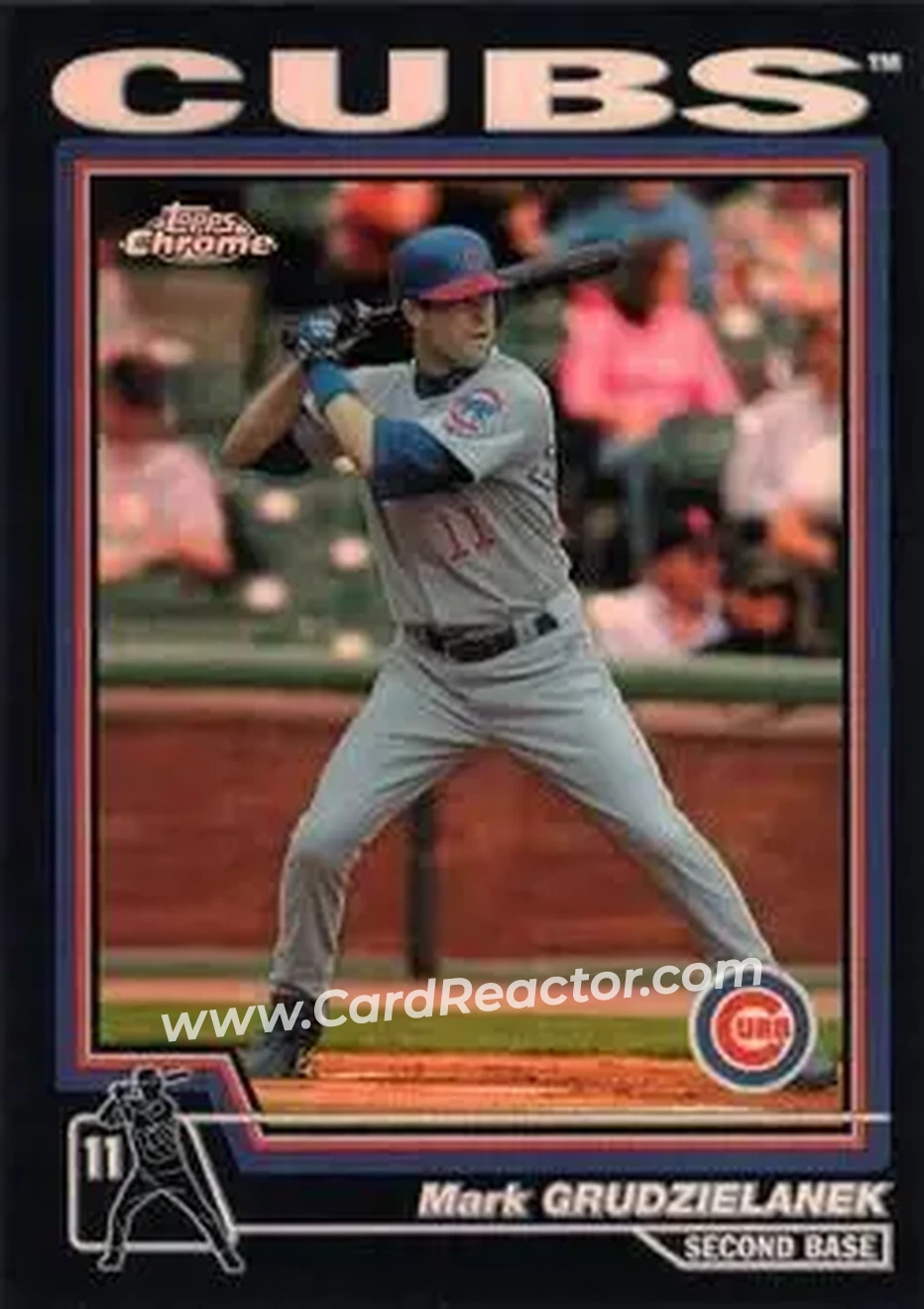 2004 Topps Chrome - Black Refractors #195 - Mark Grudzielanek - Chicago Cubs - Front