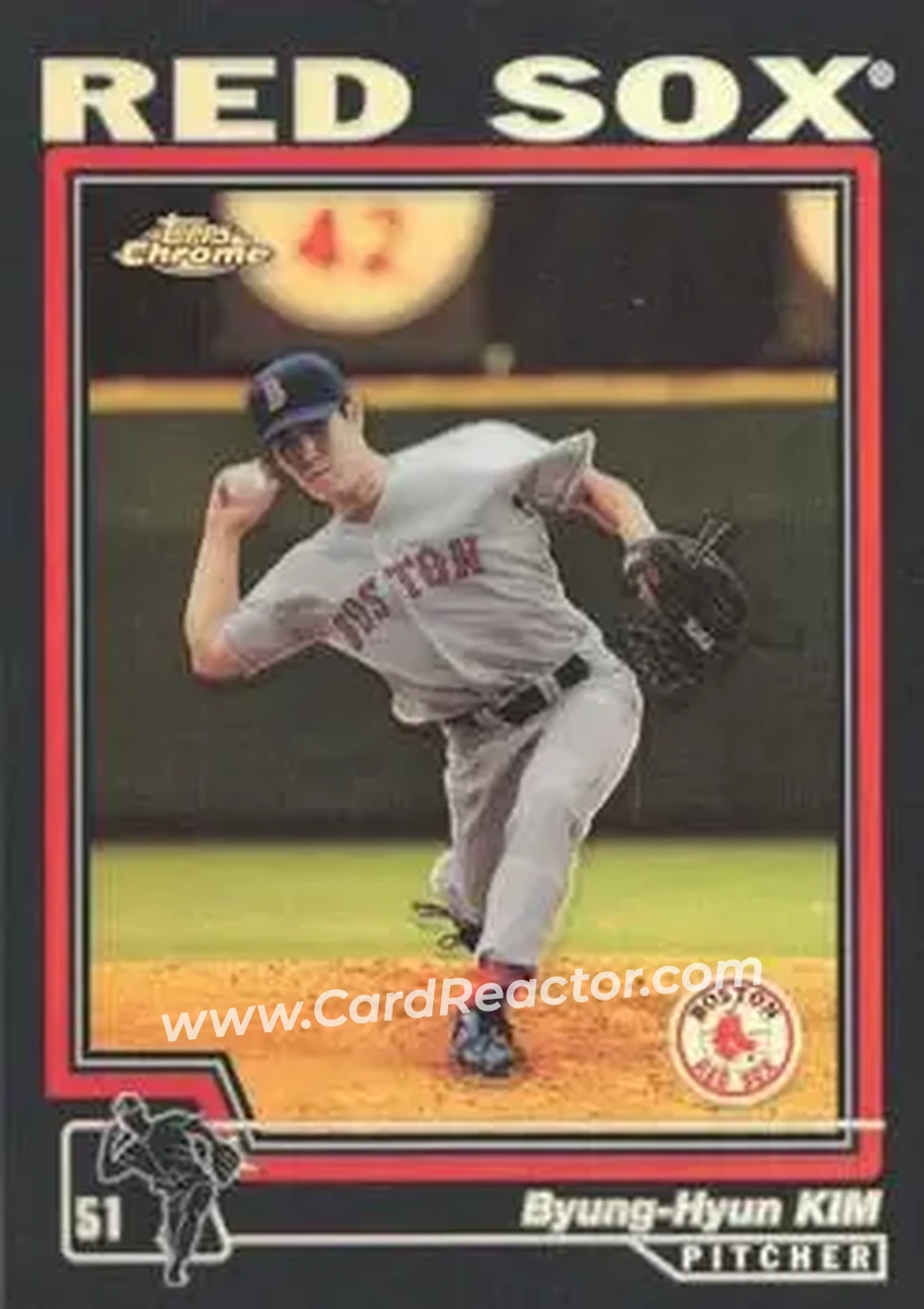 2004 Topps Chrome - Black Refractors #198 - Byung-Hyun Kim - Boston Red Sox - Front