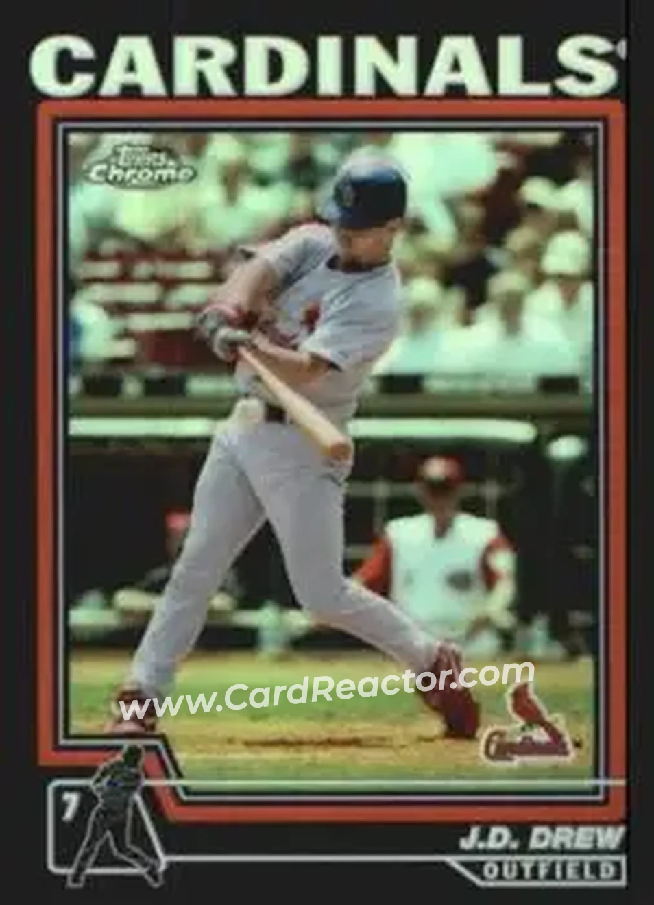 2004 Topps Chrome - Black Refractors #207 - J.D. Drew - St. Louis Cardinals - Front