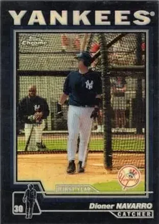 2004 Topps Chrome - Black Refractors #214 - Dioner Navarro - New York Yankees