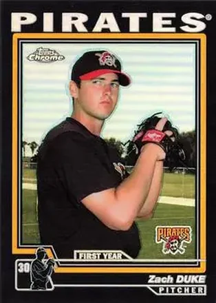 2004 Topps Chrome - Black Refractors #220 - Zach Duke - Pittsburgh Pirates