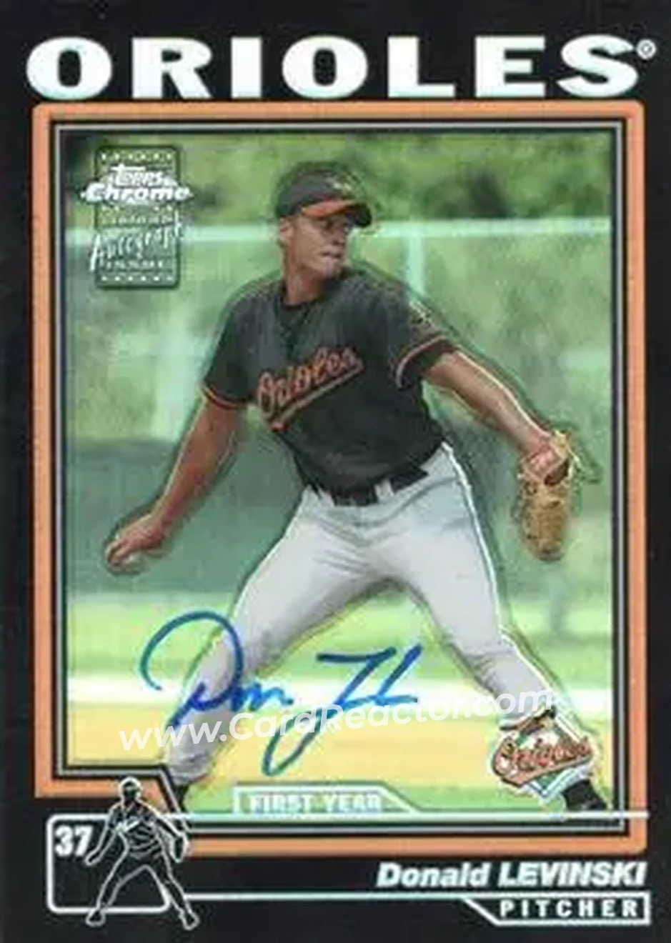 2004 Topps Chrome - Black Refractors #233 - Donald Levinski - Baltimore Orioles - Front