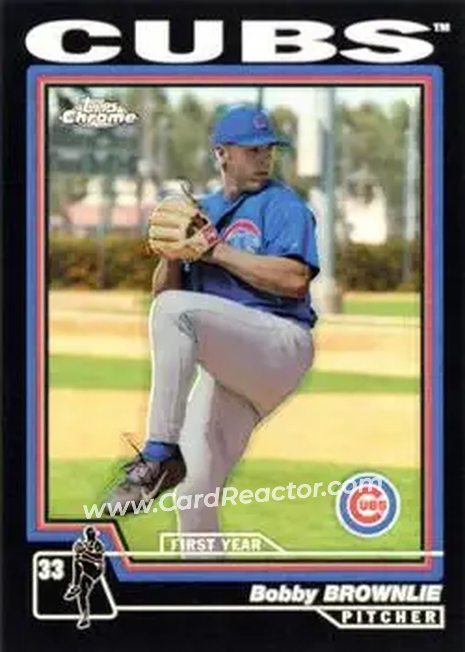 2004 Topps Chrome - Black Refractors #255 - Bobby Brownlie - Chicago Cubs - Front