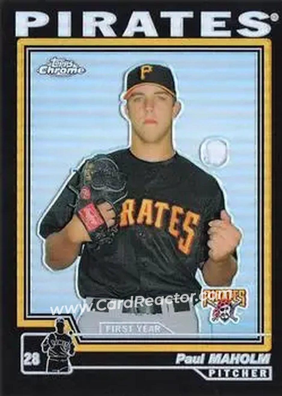 2004 Topps Chrome - Black Refractors #256 - Paul Maholm - Pittsburgh Pirates - Front