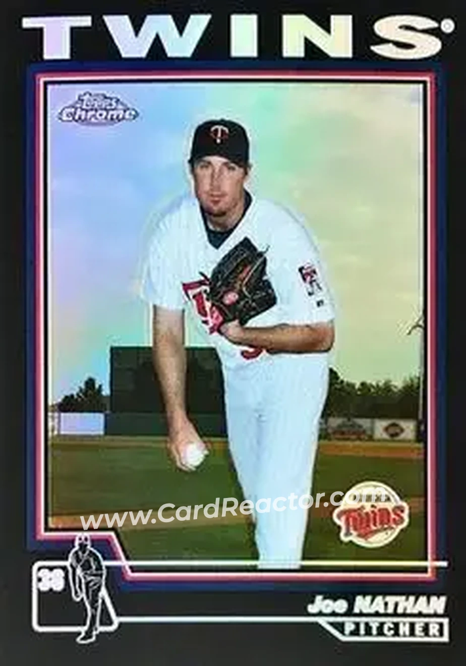 2004 Topps Chrome - Black Refractors #306 - Joe Nathan - Minnesota Twins - Front