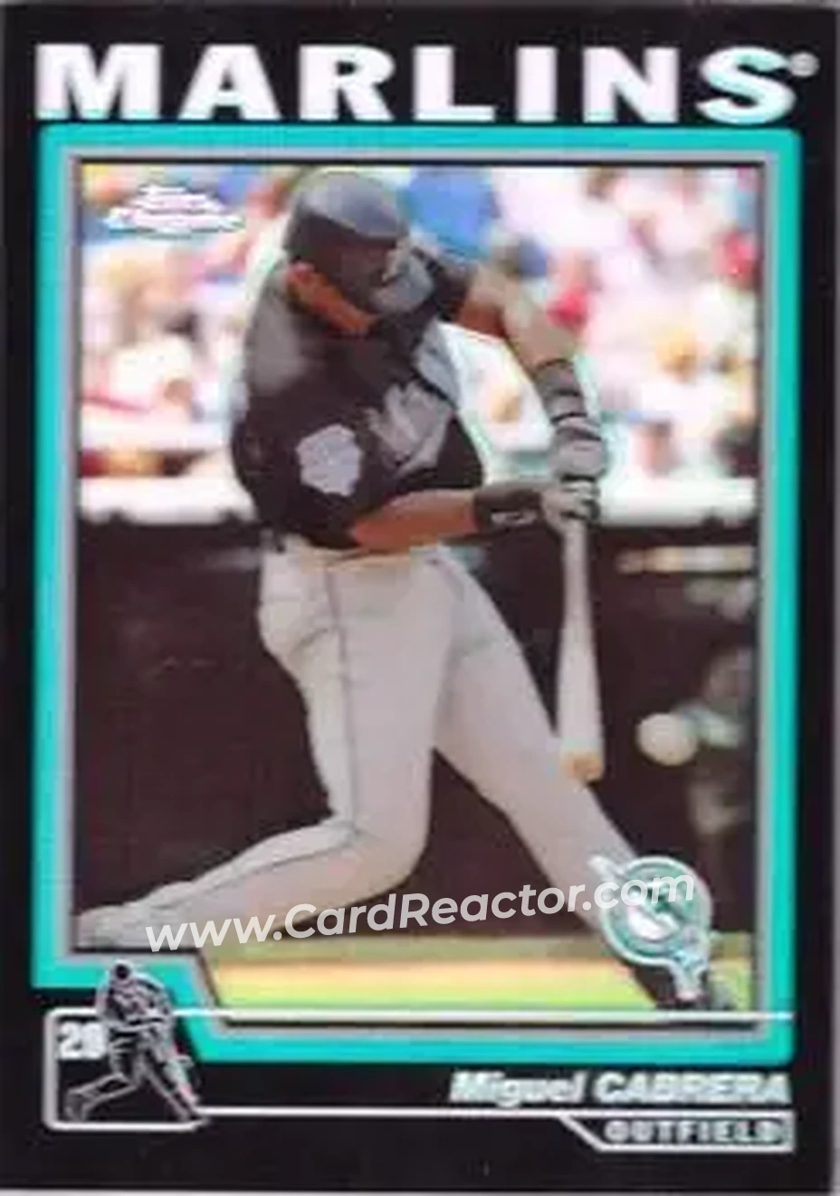 2004 Topps Chrome - Black Refractors #318 - Miguel Cabrera - Florida Marlins - Front