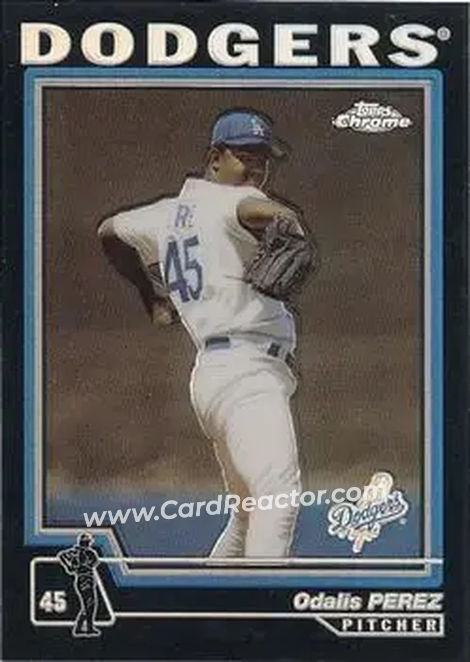 2004 Topps Chrome - Black Refractors #336 - Odalis Perez - Los Angeles Dodgers - Front