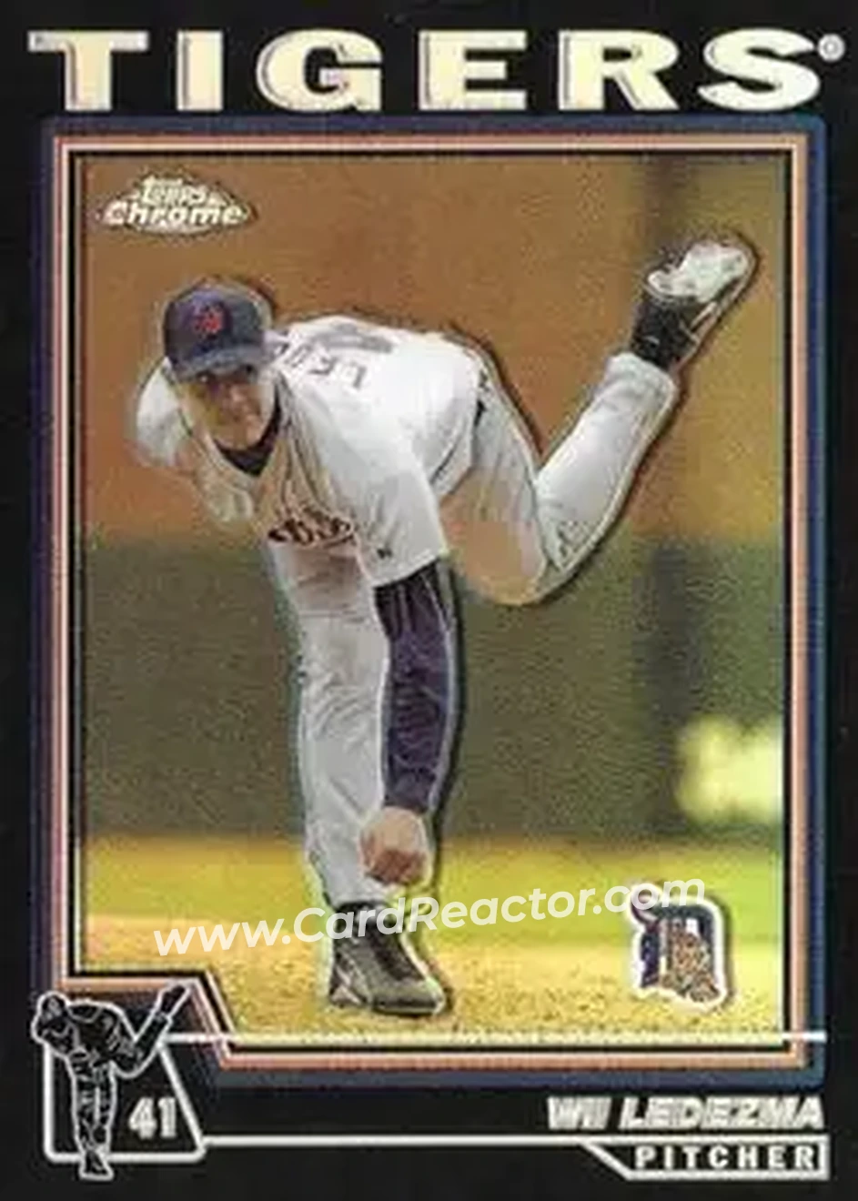 2004 Topps Chrome - Black Refractors #348 - Wilfredo Ledezma - Detroit Tigers - Front