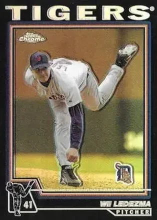 2004 Topps Chrome - Black Refractors #348 - Wilfredo Ledezma - Detroit Tigers