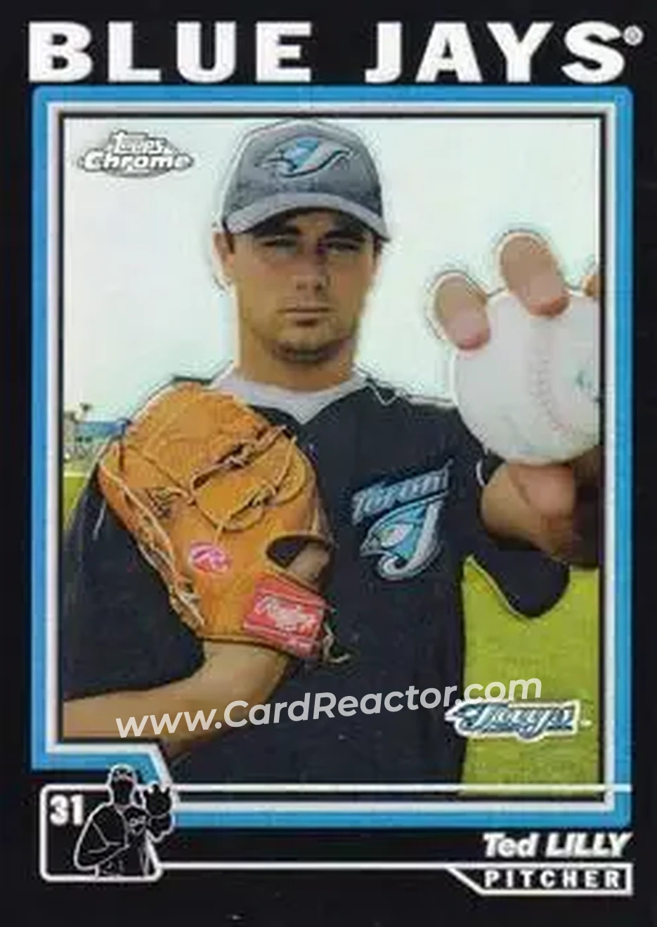 2004 Topps Chrome - Black Refractors #351 - Ted Lilly - Toronto Blue Jays - Front