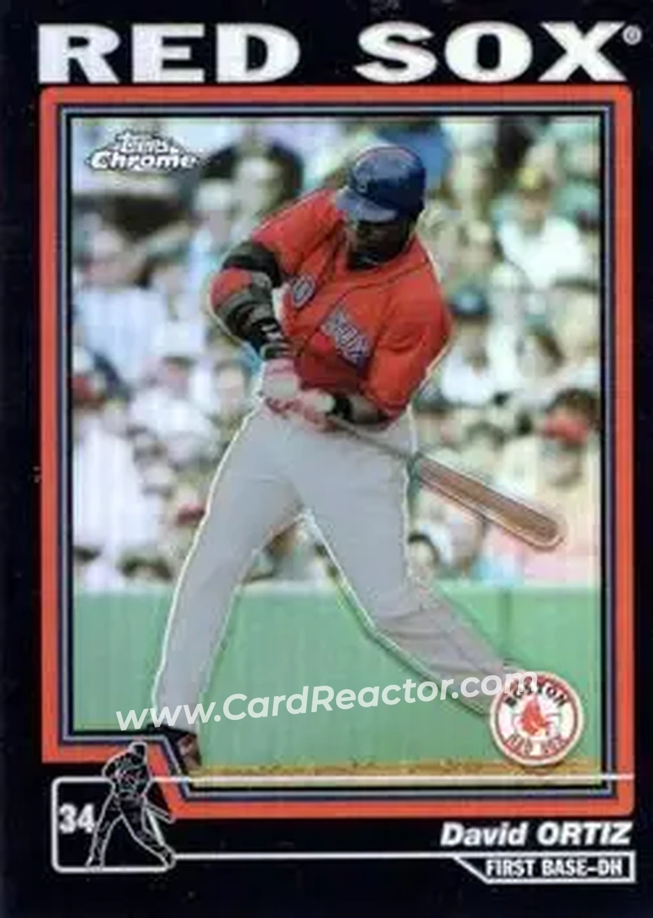 2004 Topps Chrome - Black Refractors #355 - David Ortiz - Boston Red Sox - Front