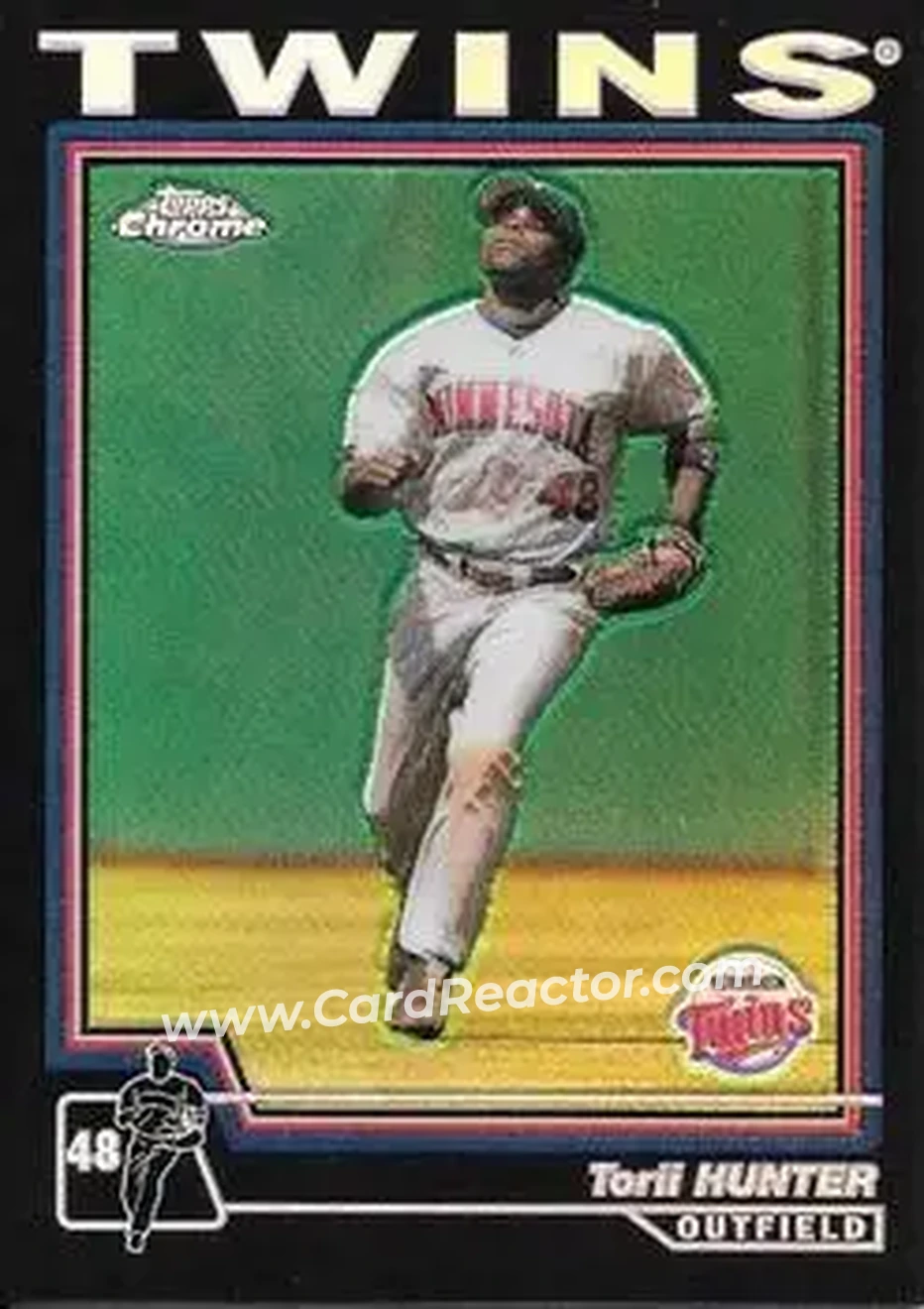 2004 Topps Chrome - Black Refractors #372 - Torii Hunter - Minnesota Twins - Front