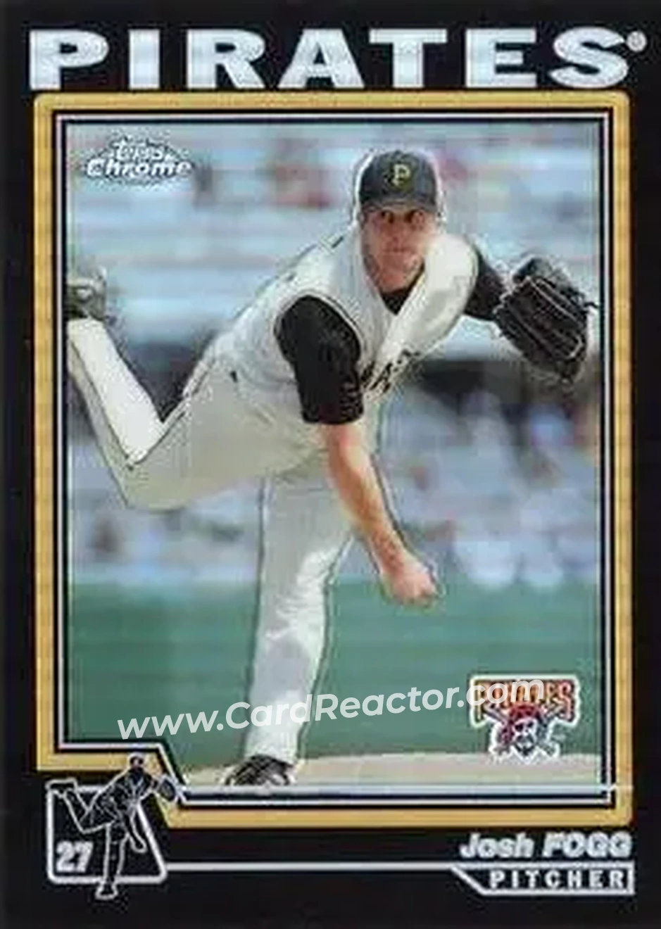 2004 Topps Chrome - Black Refractors #385 - Josh Fogg - Pittsburgh Pirates - Front