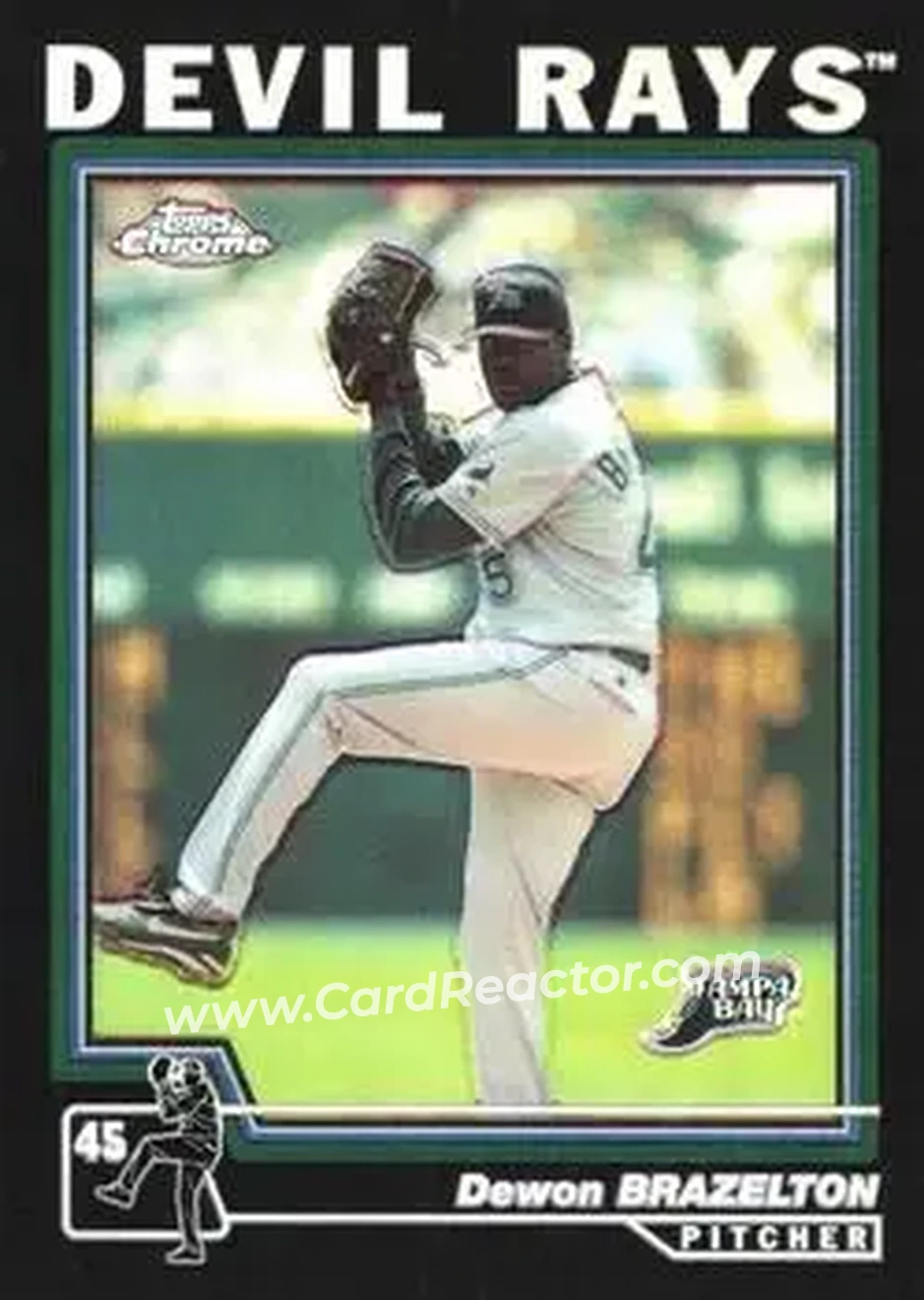 2004 Topps Chrome - Black Refractors #392 - Dewon Brazelton - Tampa Bay Devil Rays - Front