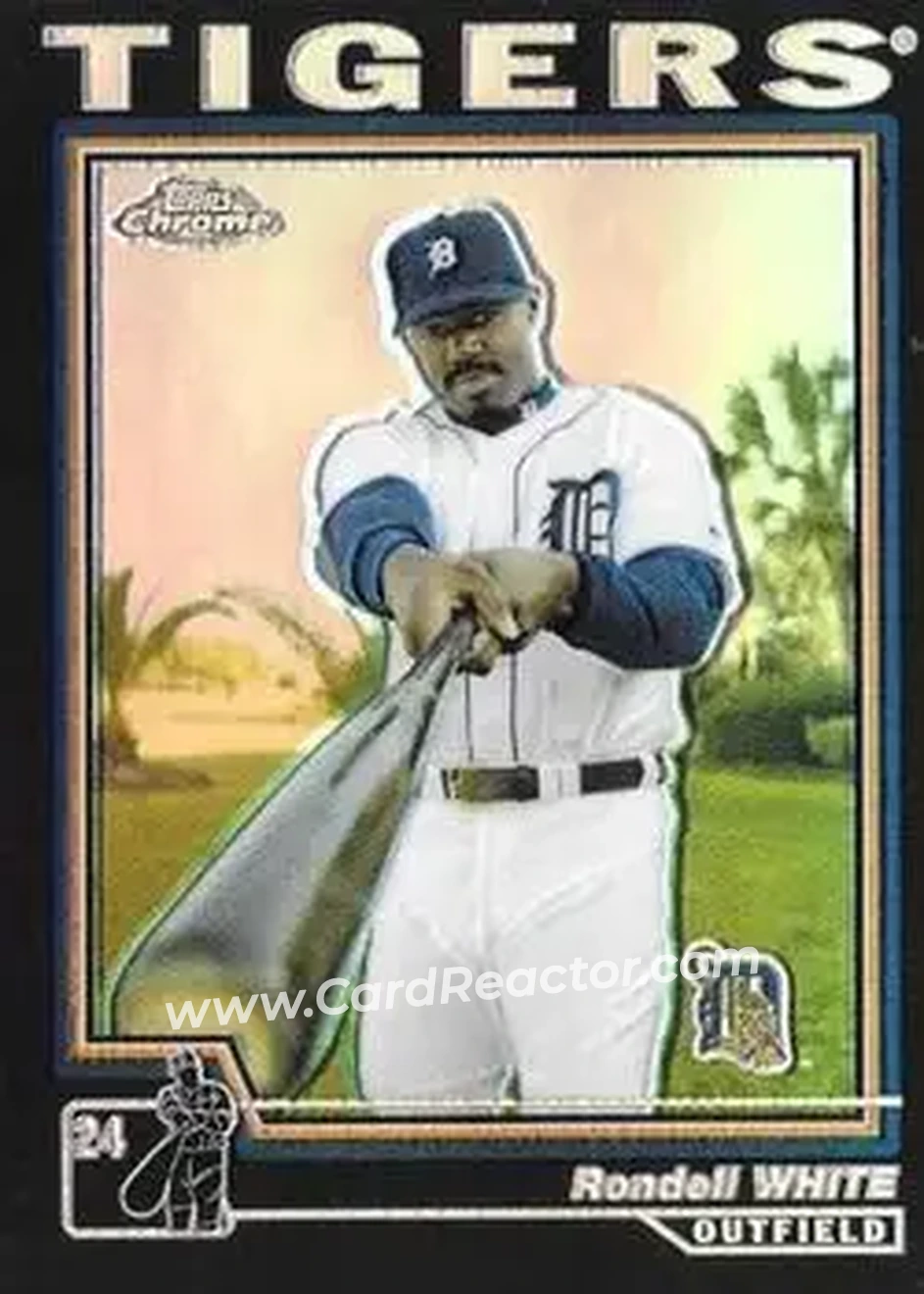 2004 Topps Chrome - Black Refractors #414 - Rondell White - Detroit Tigers - Front
