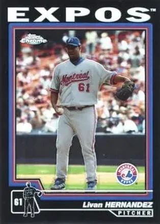 2004 Topps Chrome - Black Refractors #418 - Livan Hernandez - Montreal Expos