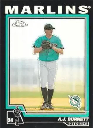 2004 Topps Chrome - Black Refractors #426 - A.J. Burnett - Florida Marlins