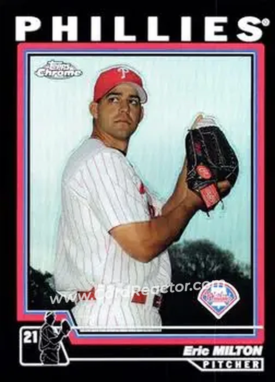 2004 Topps Chrome - Black Refractors #434 - Eric Milton - Philadelphia Phillies - Front