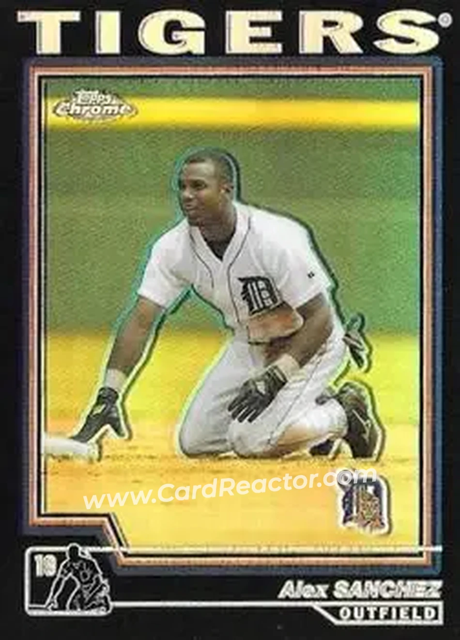 2004 Topps Chrome - Black Refractors #437 - Alex Sanchez - Detroit Tigers - Front