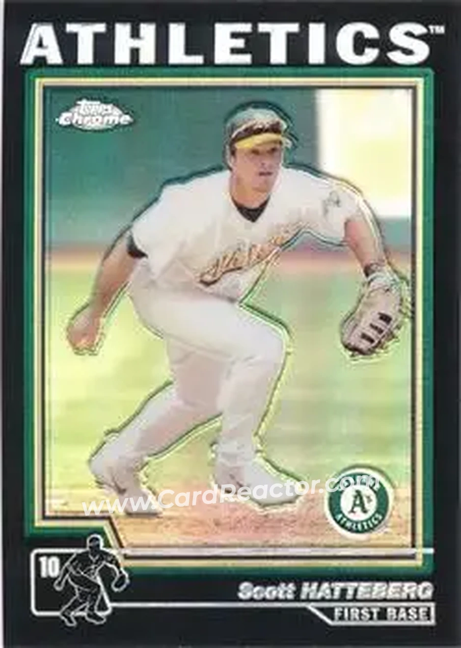 2004 Topps Chrome - Black Refractors #445 - Scott Hatteberg - Oakland Athletics - Front