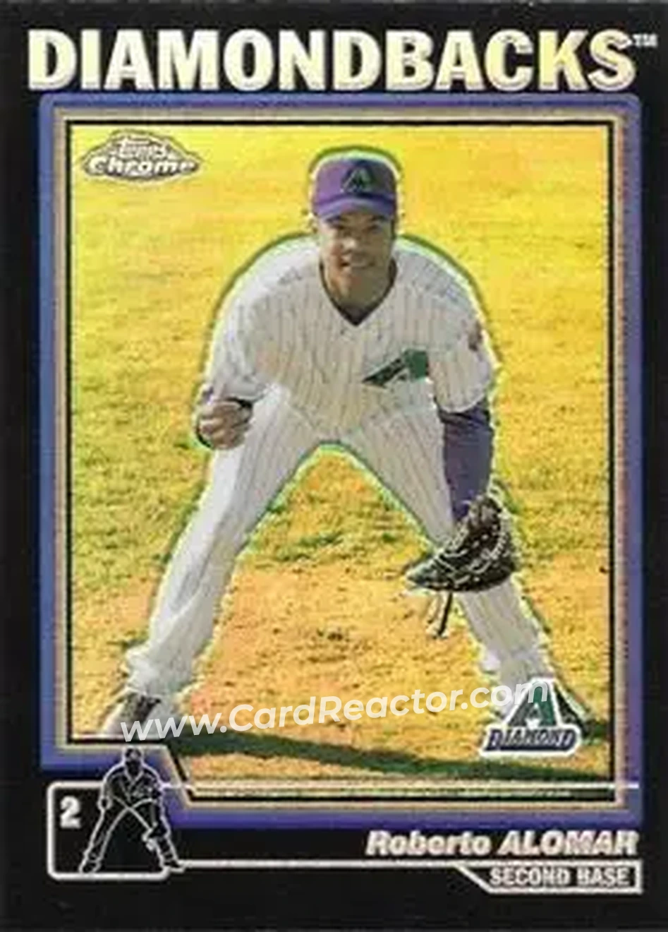 2004 Topps Chrome - Black Refractors #456 - Roberto Alomar - Arizona Diamondbacks - Front