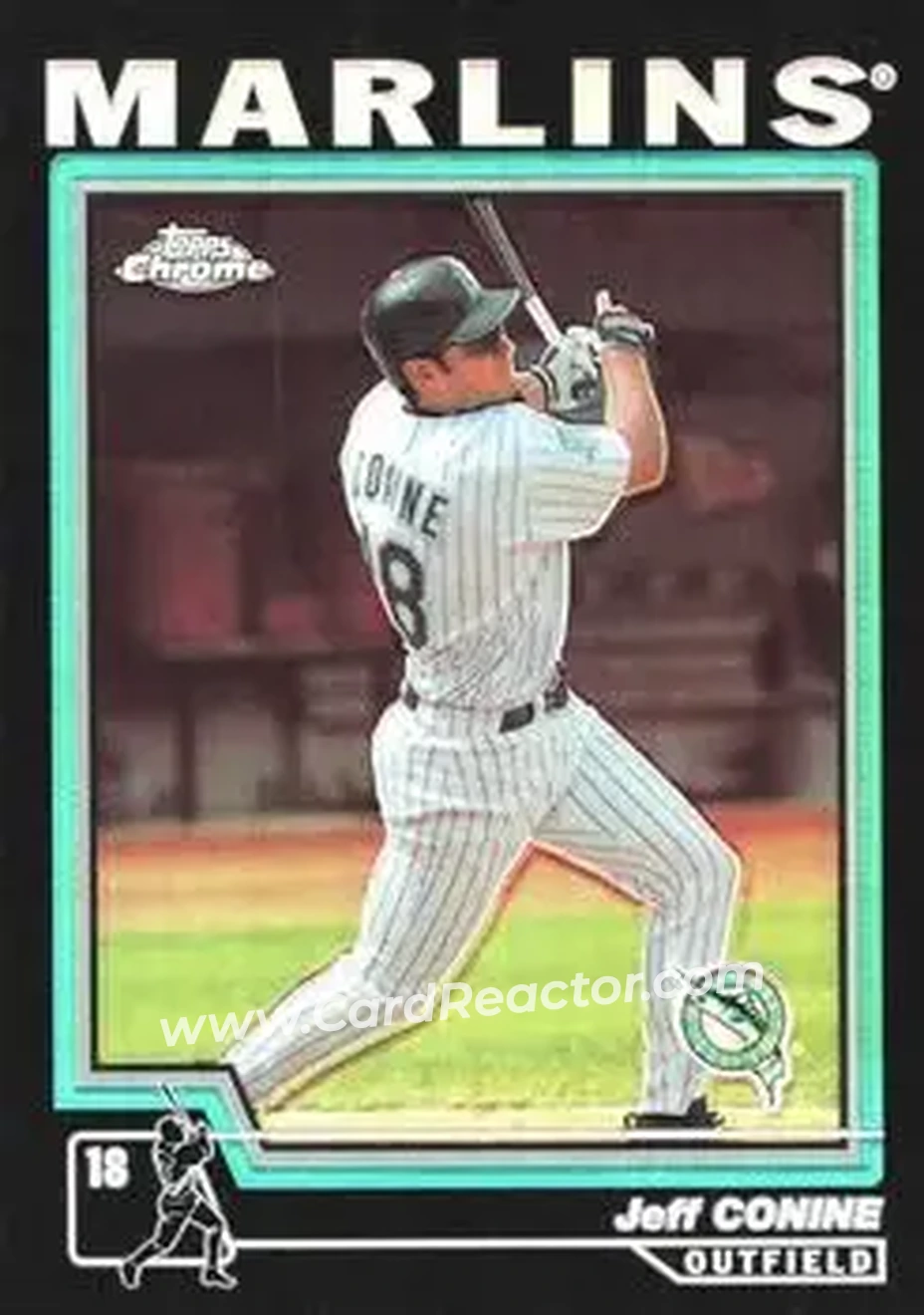 2004 Topps Chrome - Black Refractors #460 - Jeff Conine - Florida Marlins - Front